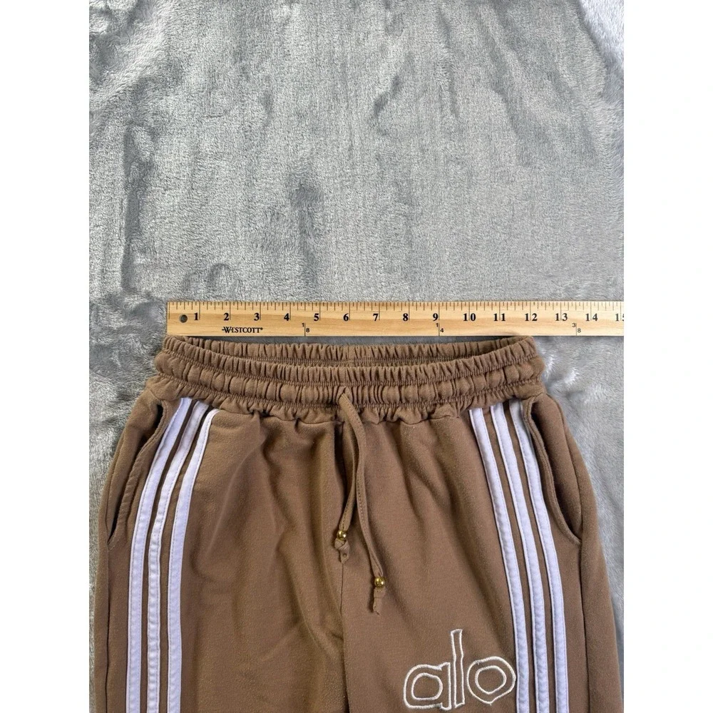 Alo Triple Striped Brown Joggers / Sweatpants Active Wear Stretch 24x27 Sz 2